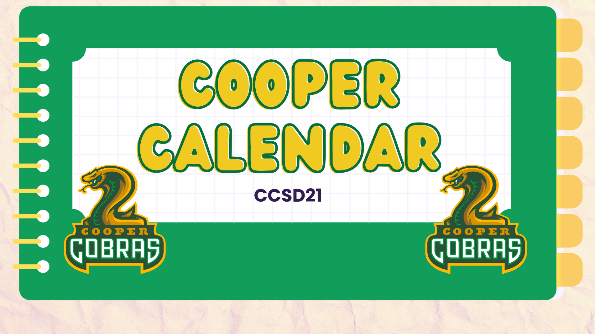 Cooper Middle School CALENDAR